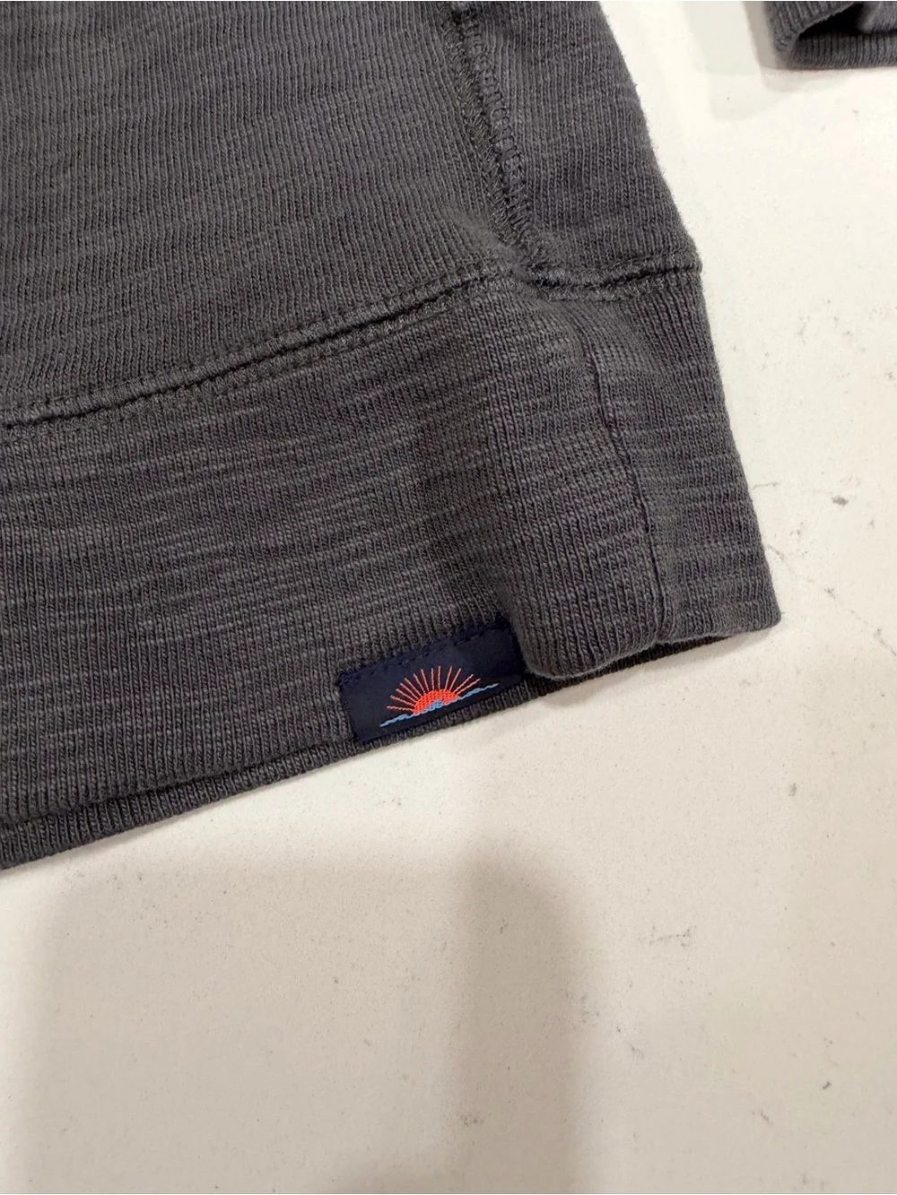 Faherty Men's Charcoal Sunwashed Slub Hoodie - Large